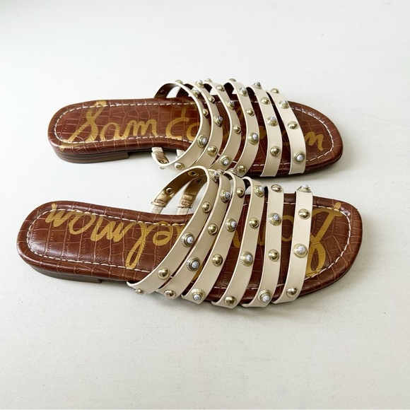 Sam Edelman Brea Studded Leather Slide Sandal Modern Ivory Size 7.5 - Picture 3 of 13